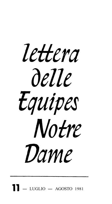 LETTERA 11 LUGLIO-AGOSTO 1981
