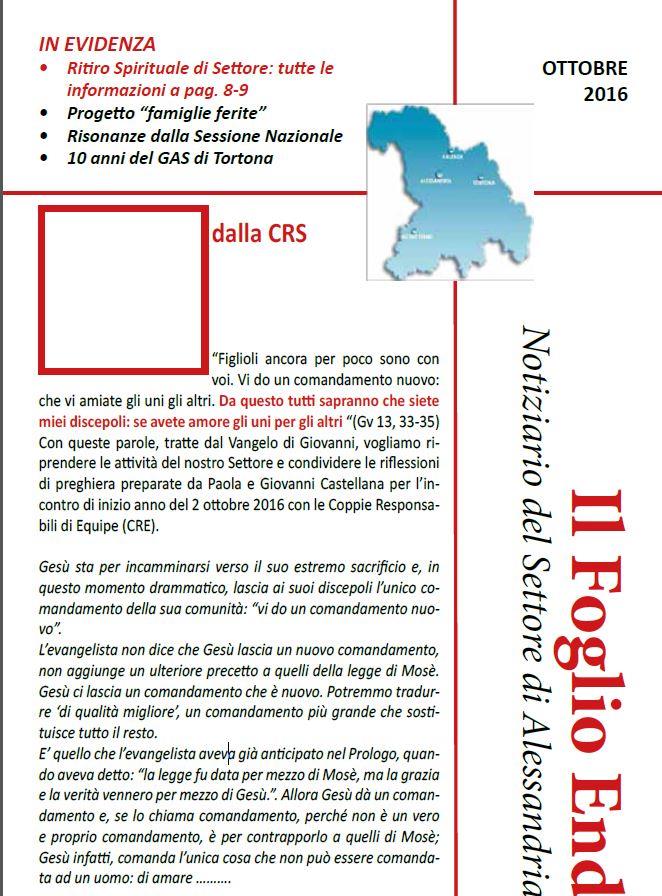 IL FOGLIO DEL SETTORE DI ALESSANDRIA