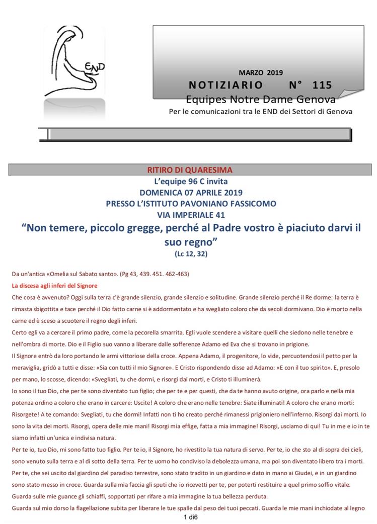 Notiziario n.115 dei Settori di Genova